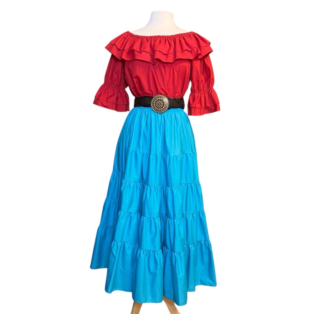 Vintage Square Dancing Top Shirt Blouse Malco Modes Western L Large